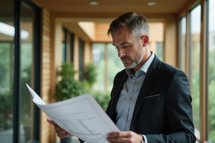 Architecte homme dans un bureau écologique moderne