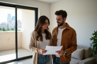 Jeune couple marocain dans un appartement moderne à Guéliz
