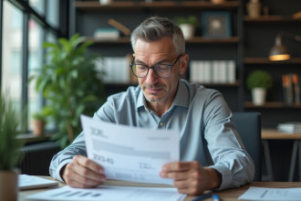Homme d'affaires en réunion de planification financière