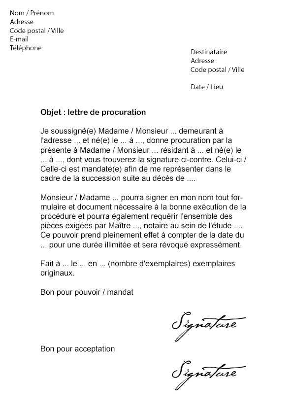 Comment faire une procuration pour une succession ?  Cyberimmobilier.fr